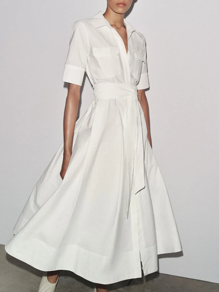 Nowa Jesień 2025 Damska Sukienka Midi z Kołnierzykiem Dr awl, Etniczny Strój Sceniczny Hanfu, Modny Tradycyjny...