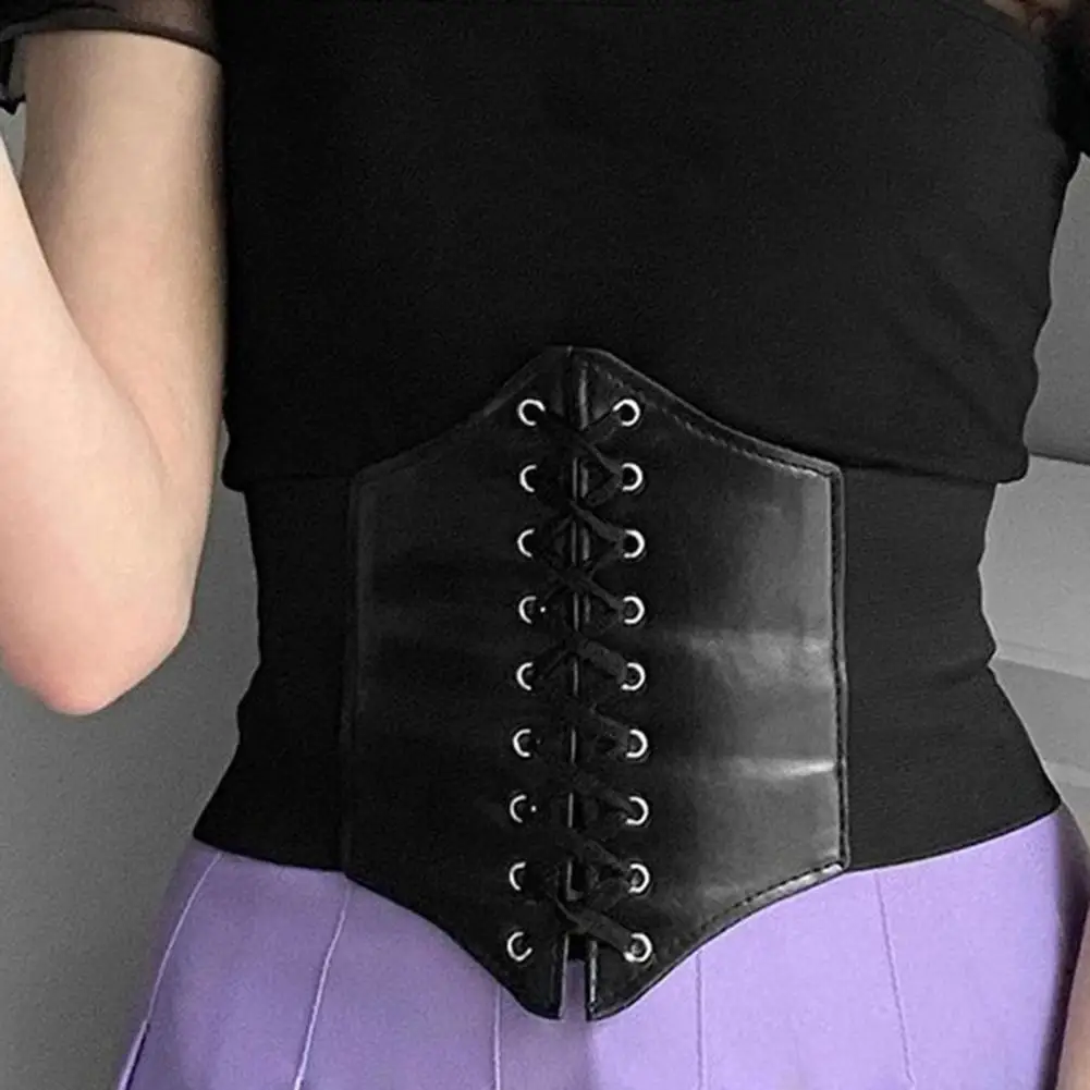 Soft Pu Leather Wide Corset Belt Elastic Women Waist Belt Female Stretch Cummerbunds Designer Belts For Women High Quality