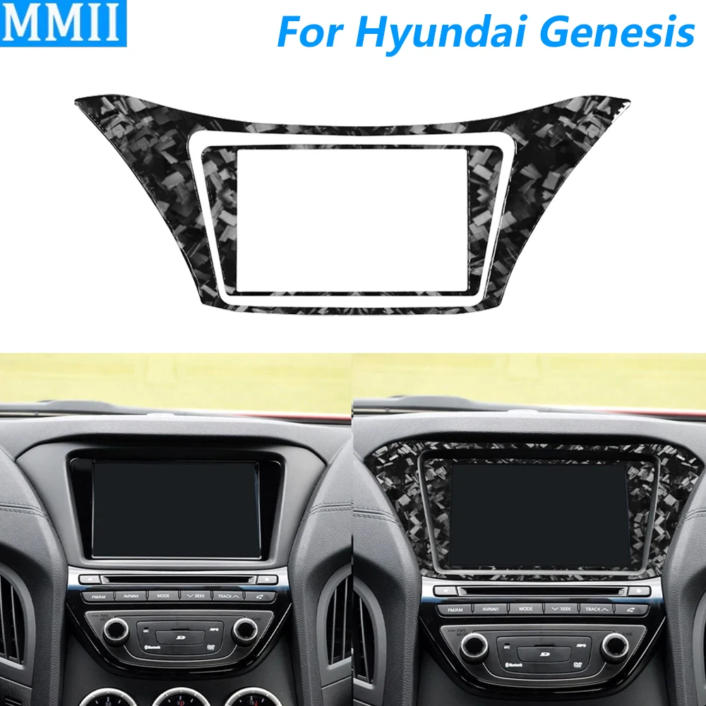 

For Hyundai Genesis Coupe 2013-2016 Forged Carbon Fiber Center Navigation Screen Frame Panel Cover Trim Car Accessories Sticker