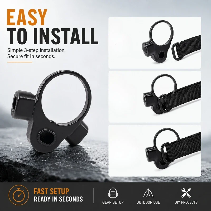 Sturdy Metal Quick Detach Sling Swivel Ring Anti‑Corrosion Surface Treatment Outdoor DIY Assembly Hardware Accessory