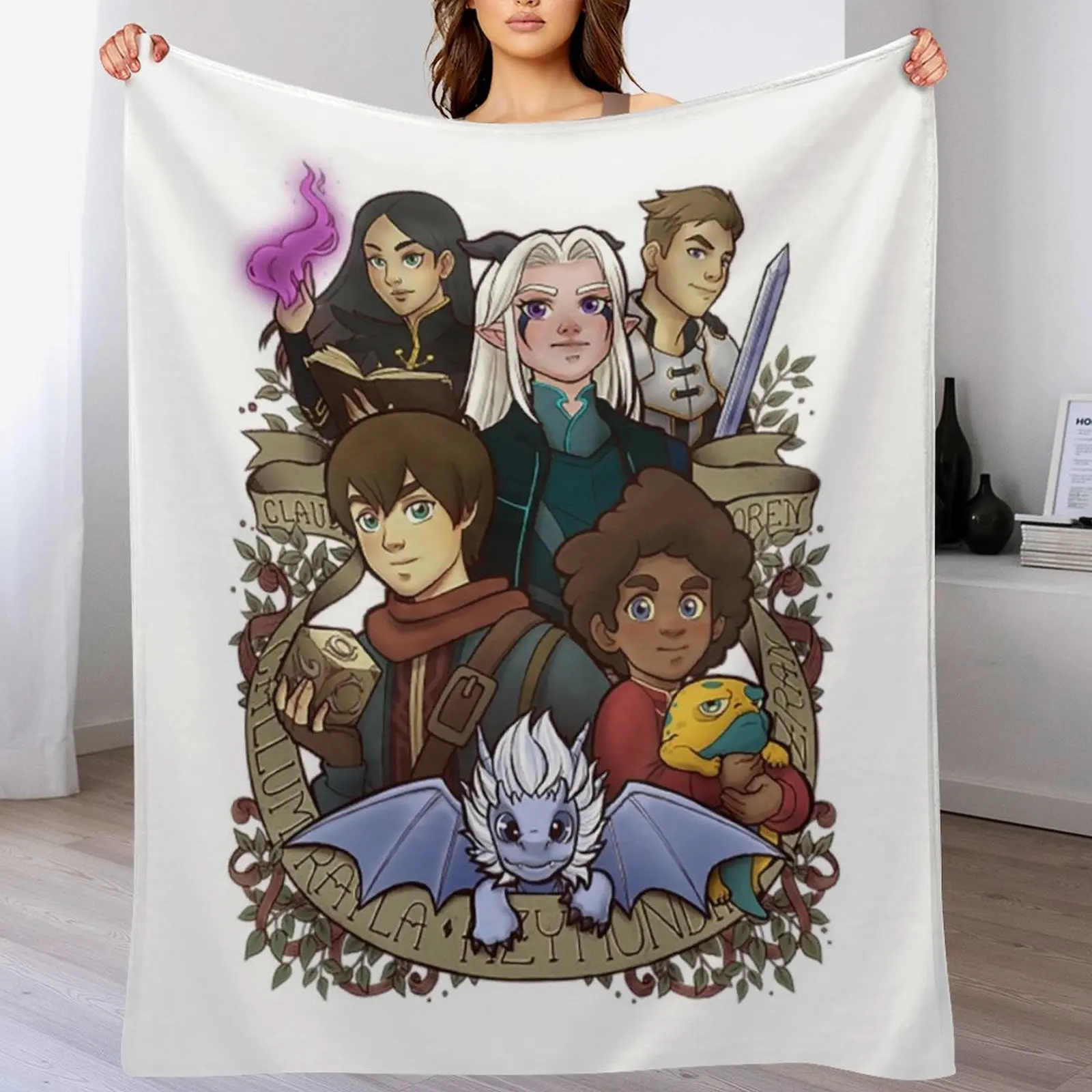 

Dragon Prince Throw Blanket Giant Sofa Decorative Sofa manga Luxury Designer Blankets