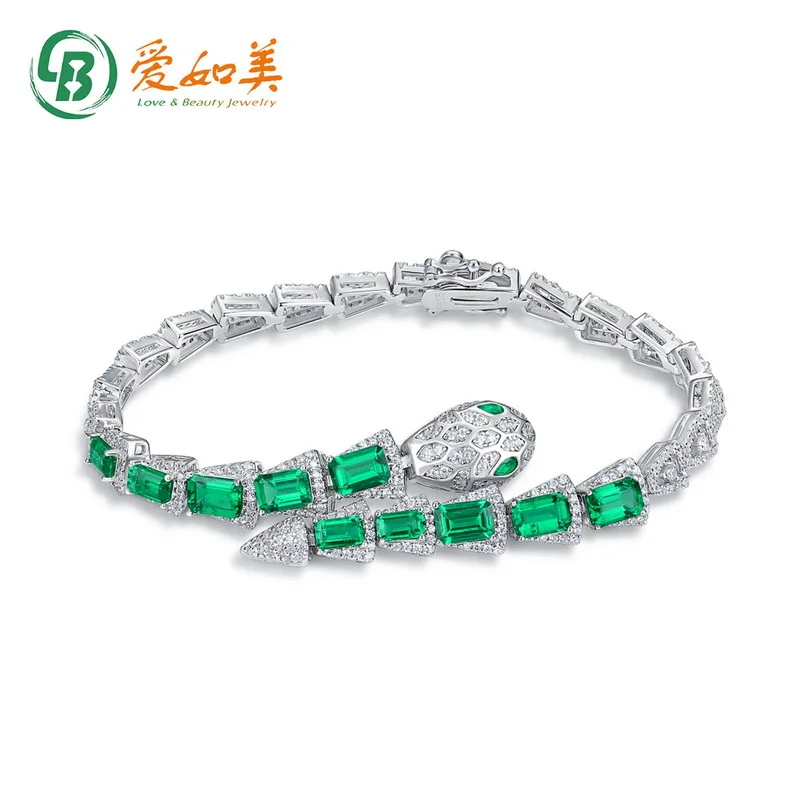 

Набор сокровищ Spirit Snake, золото 18 карат, платиновое посеребрение PT950, 7-слойный браслет с инкрустацией золотом из культивированного изумрудного браслета в форме змеи