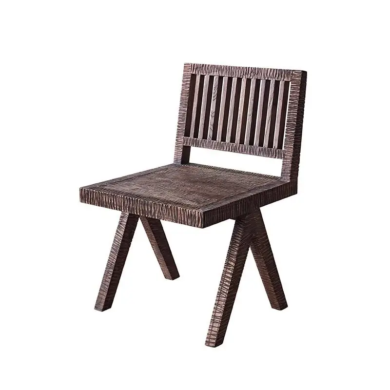 Cafe Guest Chair Chandigarh Leisure Wabi Sabi Dining Chair Solid Wood Backrest Designer Homestay Courtyard