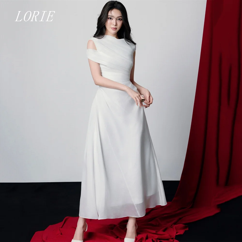 

LORIE Luxury A Line Wedding Dress Illusion Scoop Bridal Dresses Noval Korean Style Wedding Gown Customized 2026