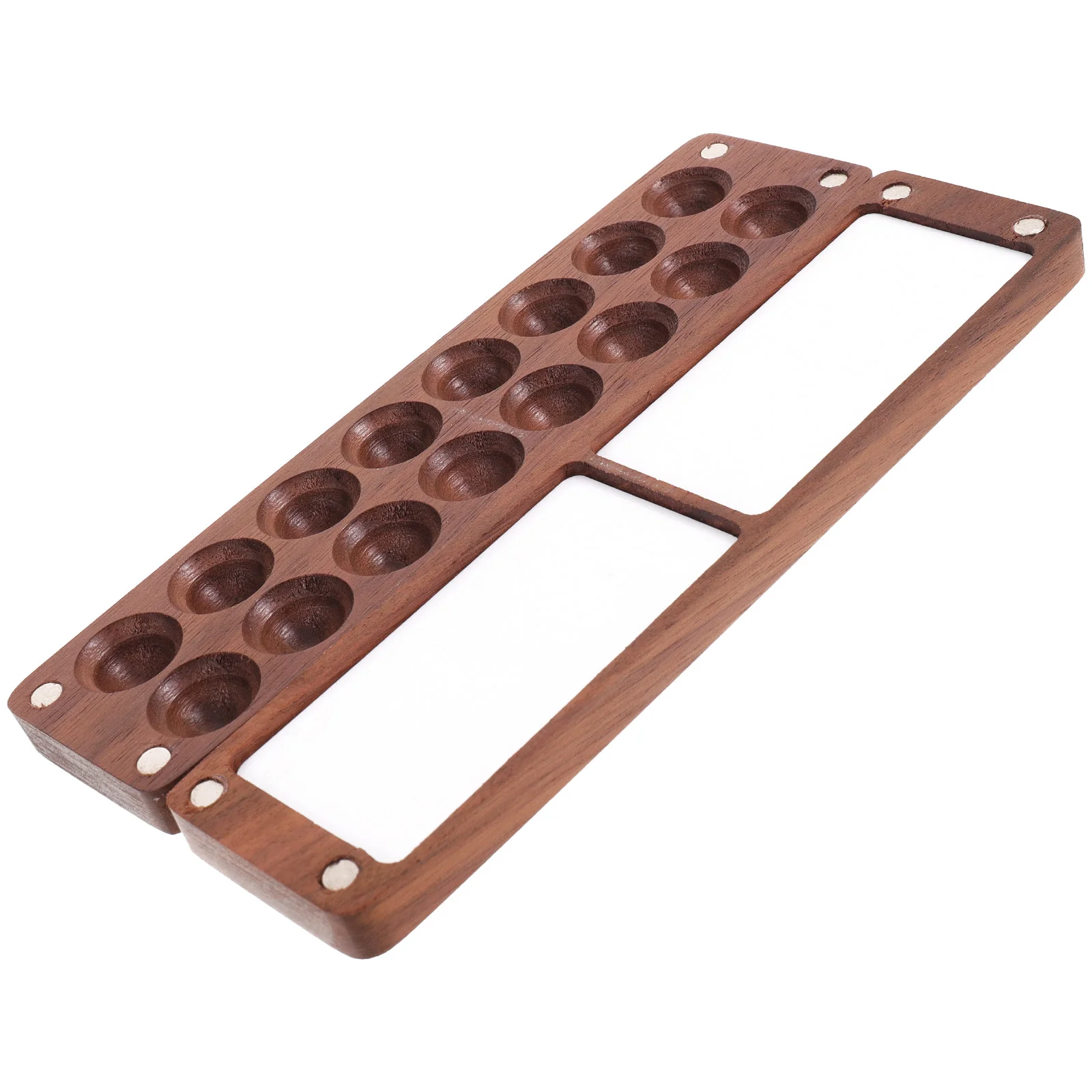 

1pc Wooden Watercolor Palette with Lid for Pigment Mixing and Storage Portable Paint Tray for Artists Mini Color Mixing Box