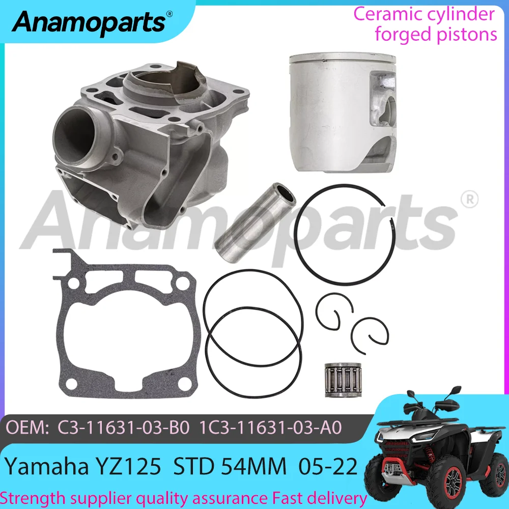 STD 54MM Motorcycle cylinder piston gasket Rebuild Overhaul Kit for 2005-2022 Yamaha YZ125 YZ 125 CC 1C3-11311-00