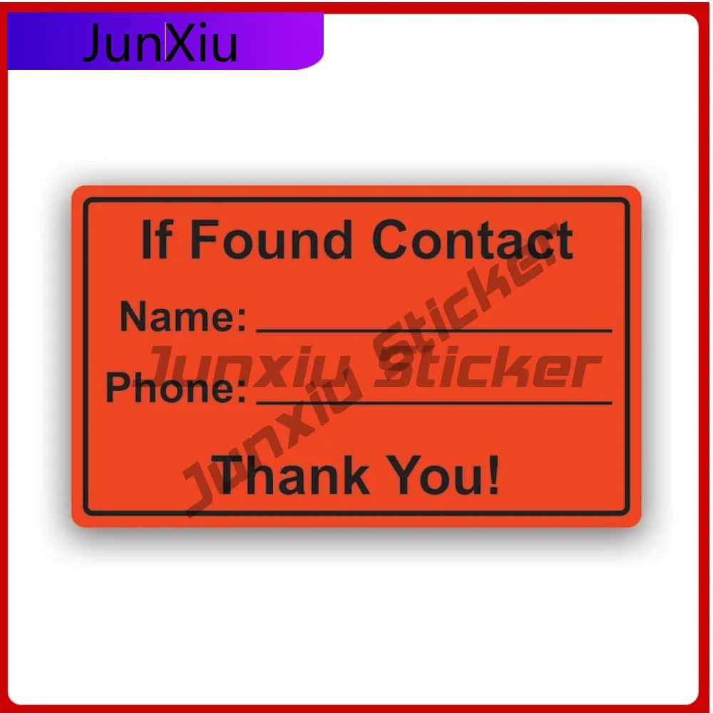 

Orange If Found Contact Sticker Creative Decals Waterproof Lost Found Label Auto Decor Car Sticker Vinyl Decal Waterproof