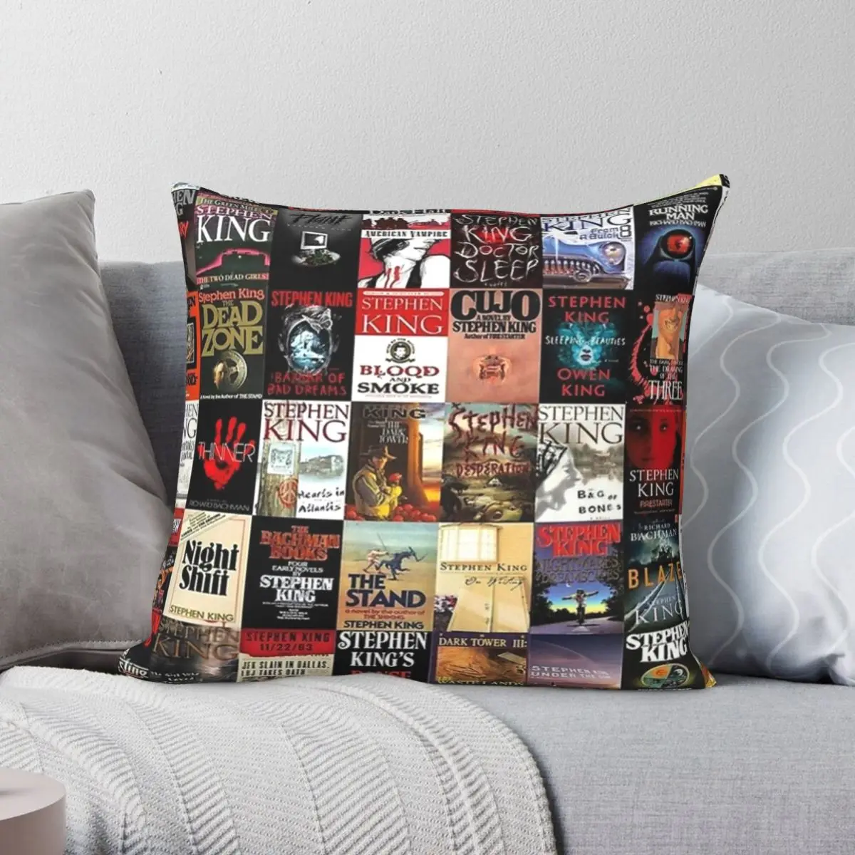 Stephen King Novels Square Pillowcase Polyester Linen Velvet Pattern Zip Decor Pillow Case Room Cushion Cover 45x45