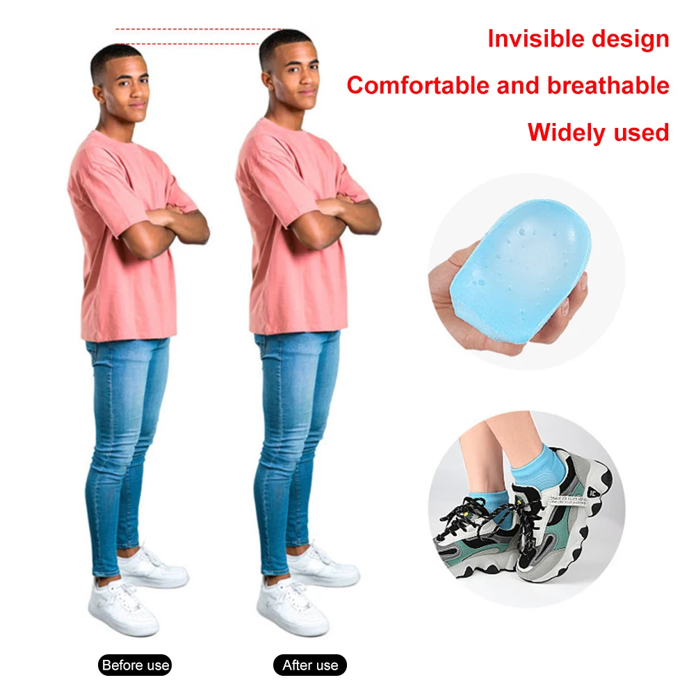 Invisible Rizzsoles Height Max Socks 2.5/3.5cm Half Height Increase Insoles Unisex Anti-slip Thickened SEBS Heel Lift Shoe Pads