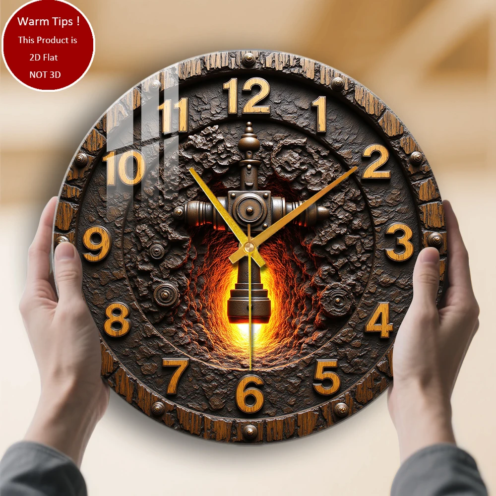 

Настенные часы из закаленного стекла, винтажные часы со светящимся сердечником, подходящие для декора стен или настольного дисплея в любом месте