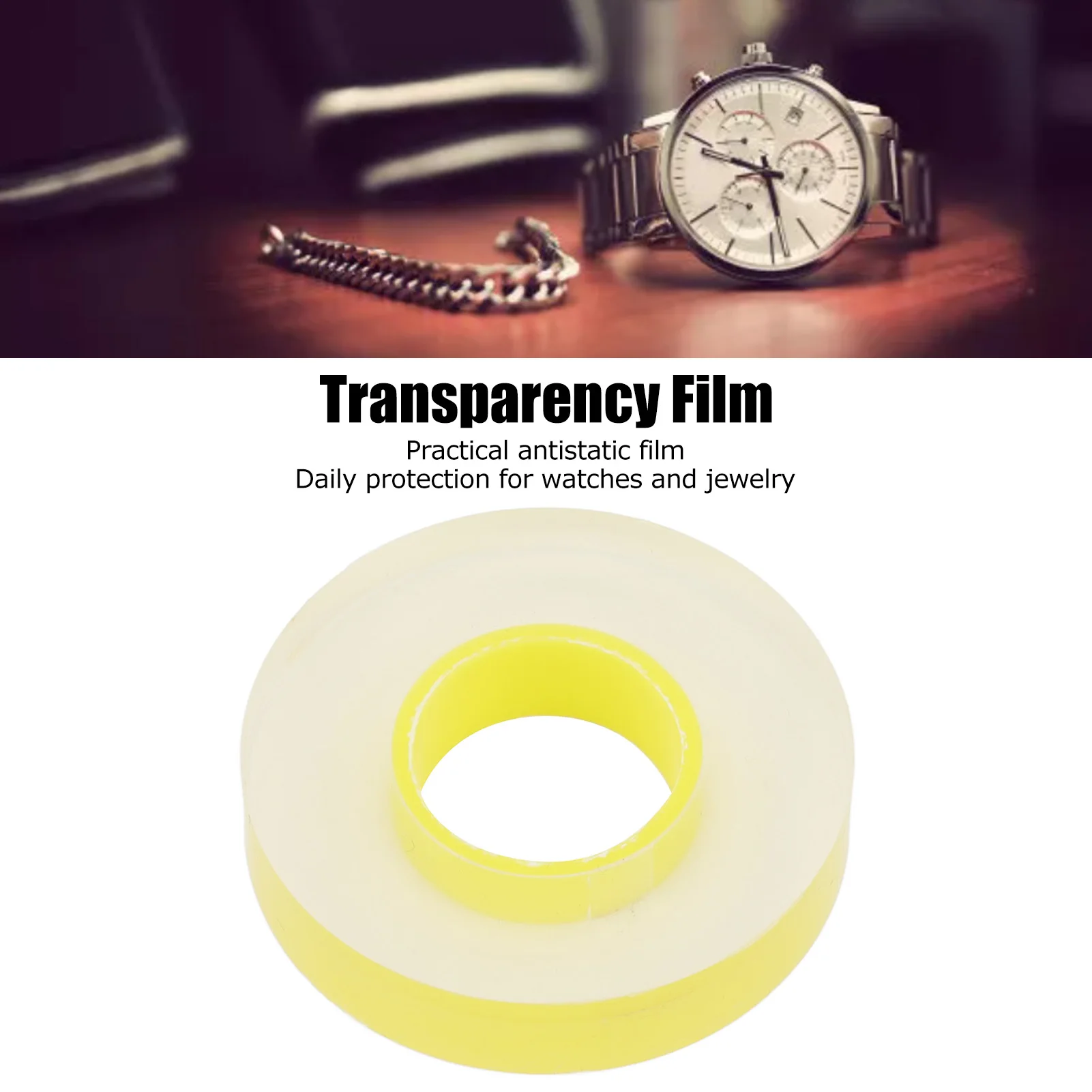PVC Protective Film Watch Strap Protective Film 15mm Scratch Resistant Yellow Thin Stretchable PVC Protective Film for Jewelry