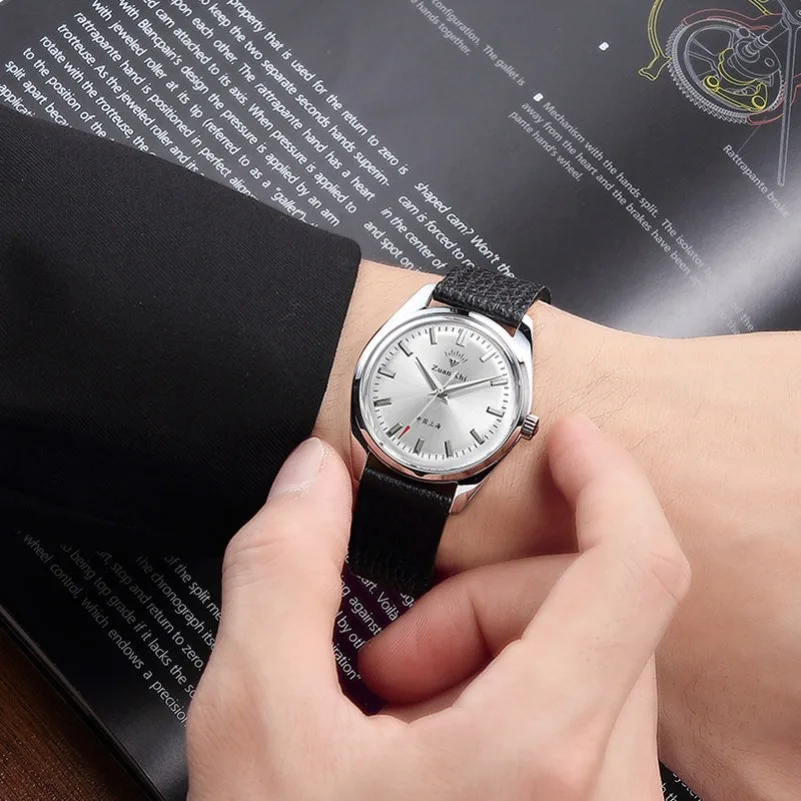 Retro Nostalgic Old Money Wind Watch Abalone Plate Simple Men's Manual Winding Mechanical Watch