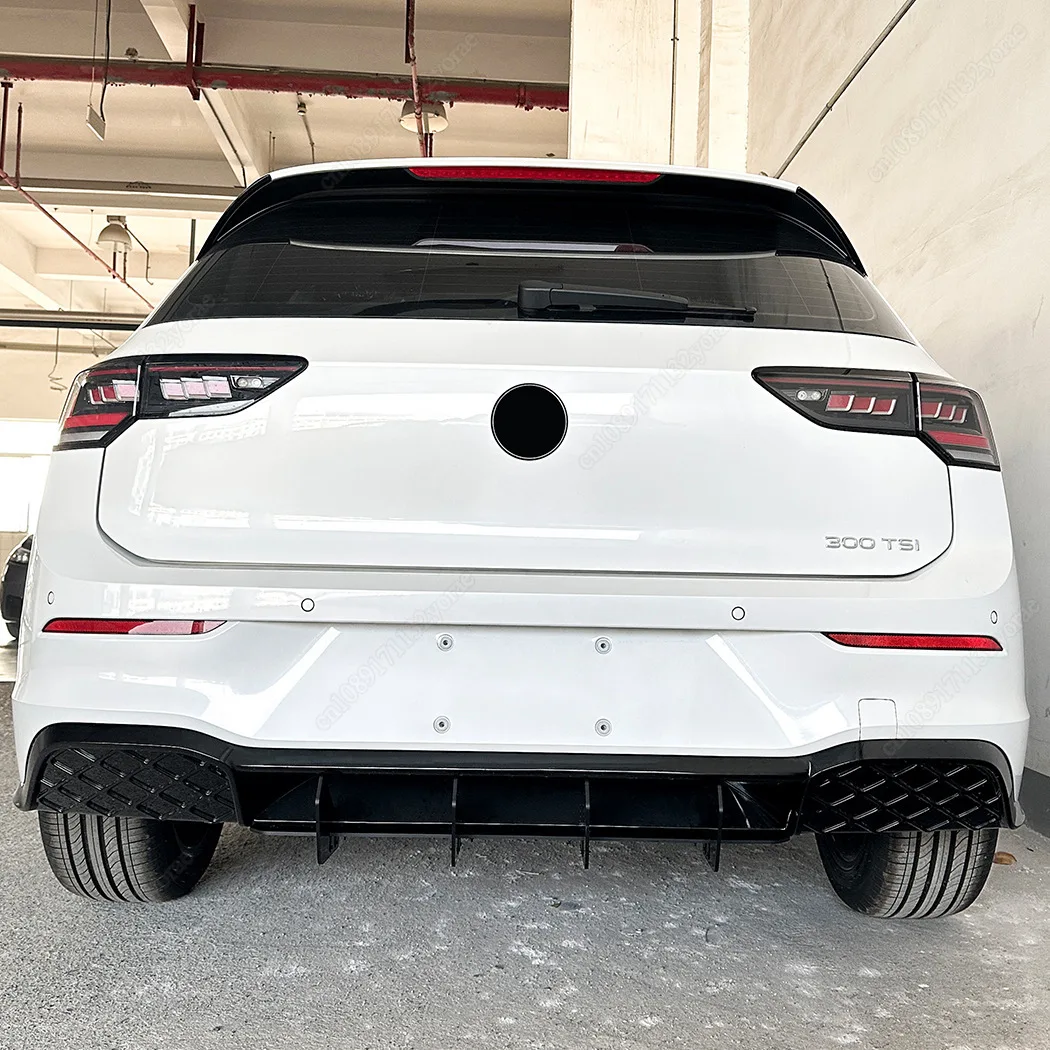 

Для Volkswagen Golf 8.5 MK 8.5 300TSI R-line 2024-2025 4 плавника заднего бампера автомобиля Canard Lip Splitter диффузор Bodykits тюнинг черный