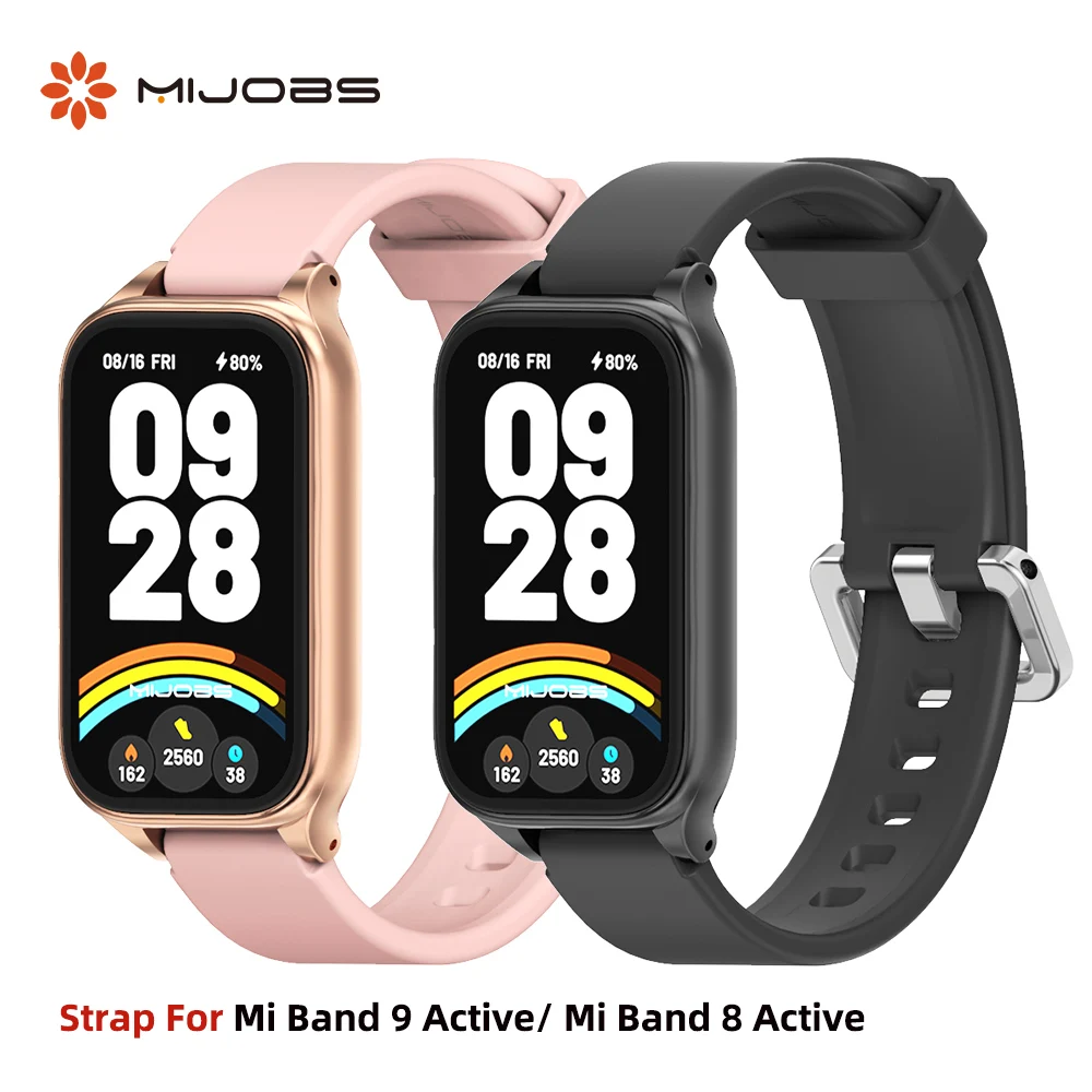 

Watchband For Mi Band 9 Active Strap for Mi Band 8 Active Silicone Wristband for Mi Band 9 Active Smartband Replacement Casual