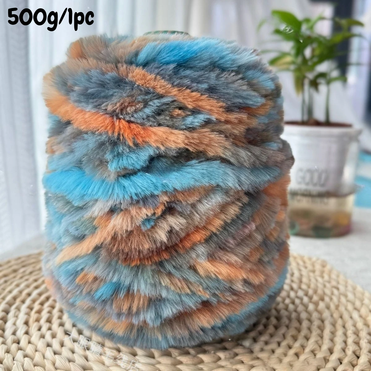 

500g Dyed Faux Fur Yarn, Long Fur Faux Mink Yarn, DIY Woven Scarf,Blanket,Hat,Jacket Crochet Thread,Handmade Soft Knitting Yarn