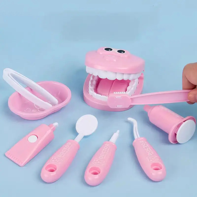 Juego de juguetes para educación temprana, juguete de práctica de cepillado Oral, inyección de pequeño médico, juego de simulación para niñas y niños