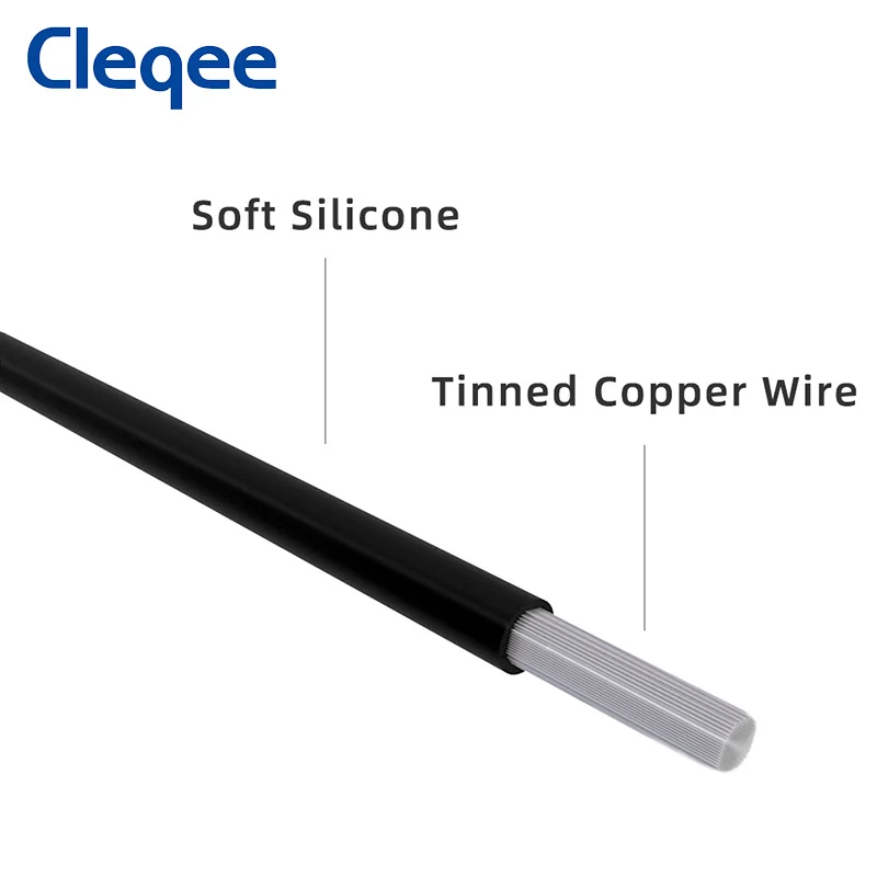 Imagem -05 - Cleqee P1520 Peças Clipe de Gancho de Teste para Mini Agarrador Cabos de Teste Smd ic Ferramenta Fio de Ligação de Silicone 20awg Cabo de Teste Elétrico 50cm