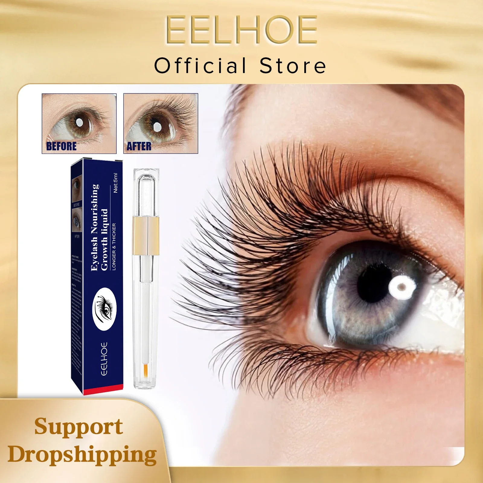 EELHOE Fast Eyelash Growth Serum Enhancer Lash Lift Lengthening Fuller Thicker Lashes Longer Eyebrow Eyelashes Enhancer Product