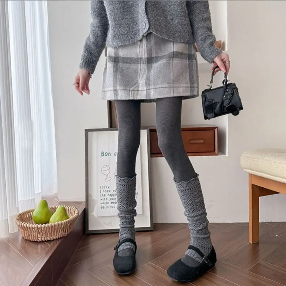 

New Knitted Hollow Calf Socks Breathable Harajuku Street Stacked Long Tube Socks Warmth Casual Mid Tube Socks Women Girls