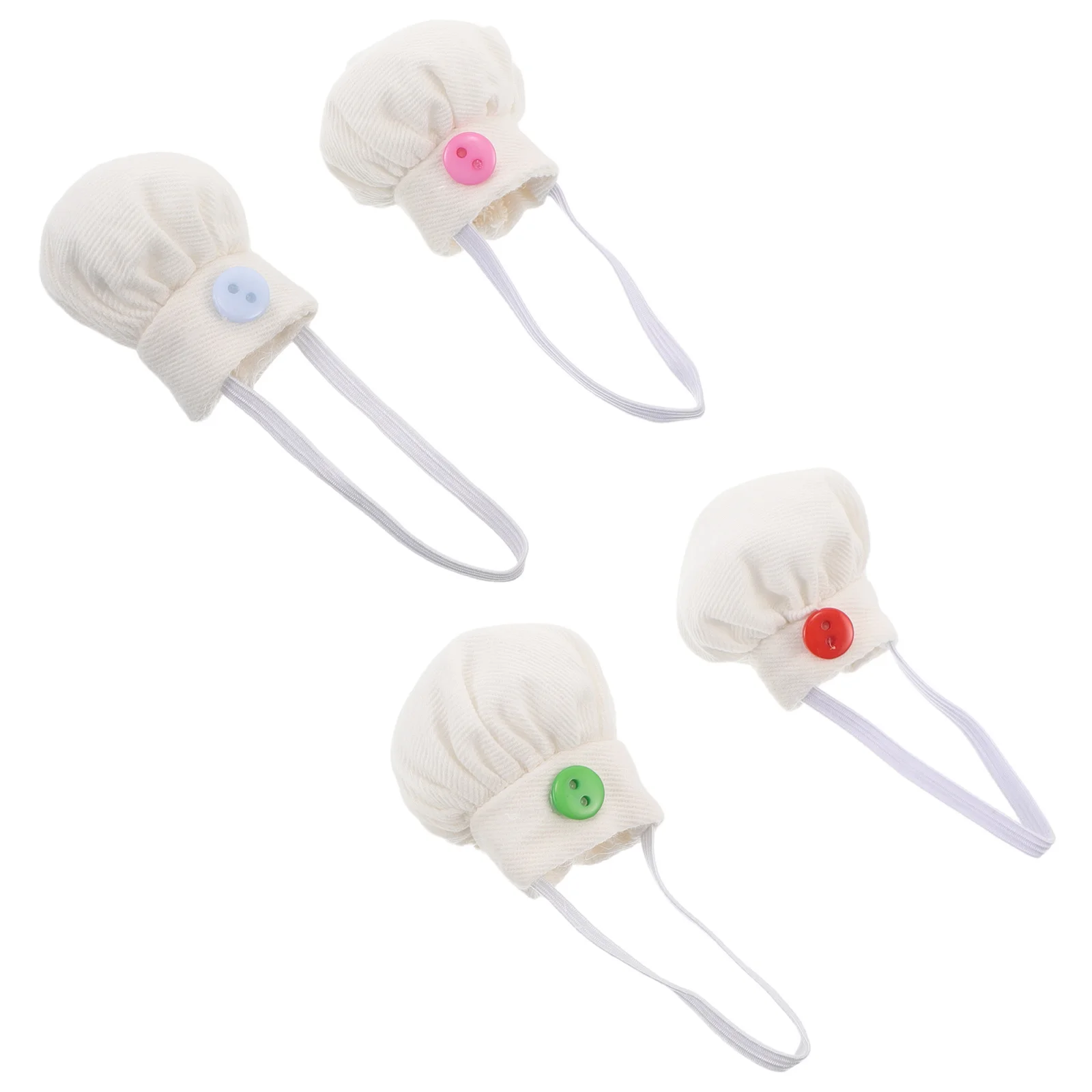 Décor de chapeau pour animaux en peluche, 4 pièces, 10-15Cm, casquette de cuisine en coton doux, bricolage artisanal, marionnette, accessoire Photo de fête
