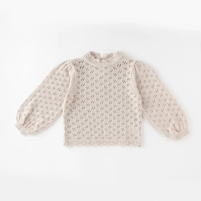 Kleinkind Mädchen Pullover stricken Herbst Kinder Baby lose Pullover stricken Winter ausgehöhlt Baby Mädchen Kleidung rund Kinder Baby außen – Detail 4