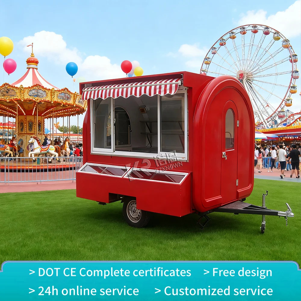 Mobile Catering Truck BBQ Fast Food Trailer Fully Equipped Mobile Kitchen Trailer Concession Food Truck with Full Kitchen