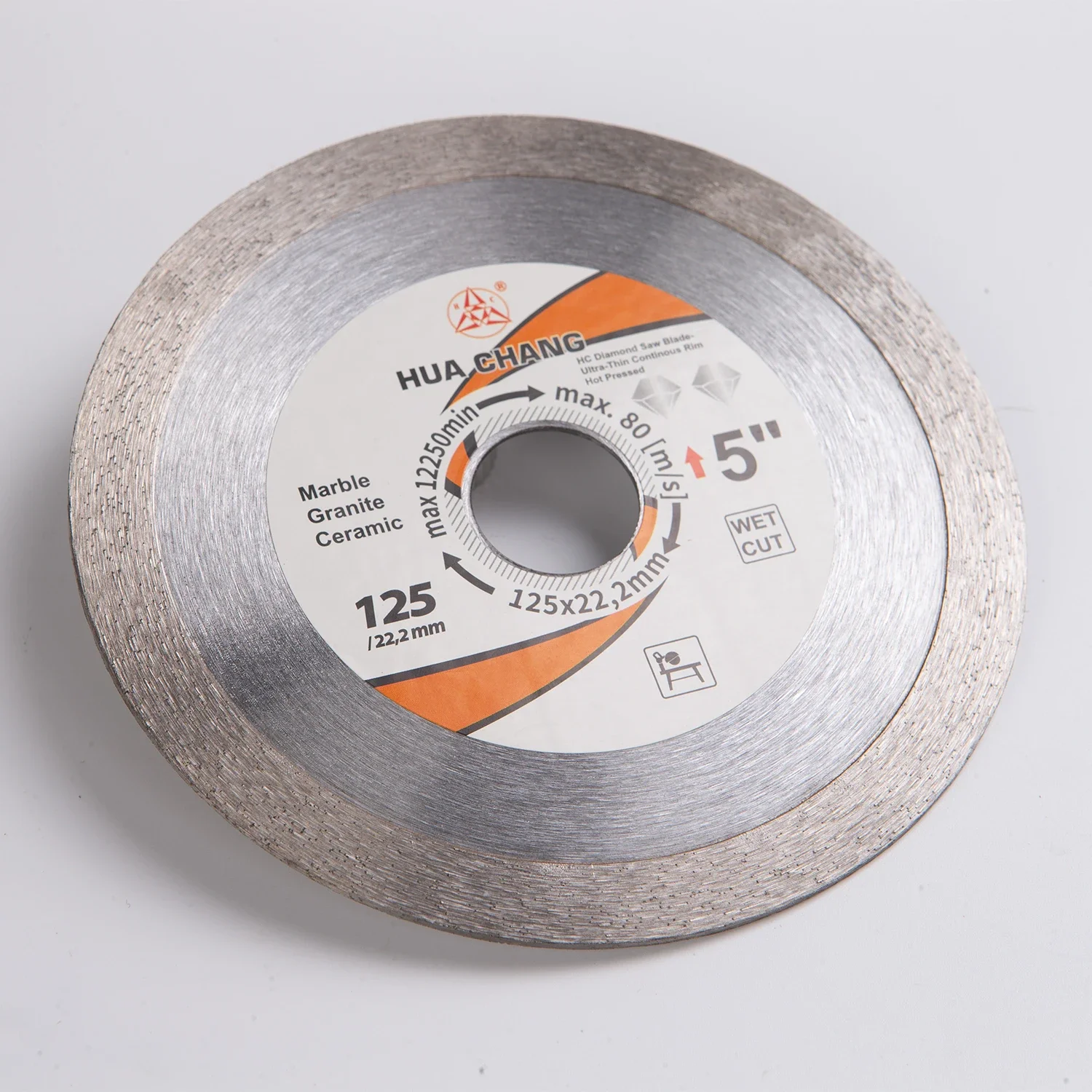 HUA CHANG 5 pollici/125mm * 22.23mm lama per sega diamantata disco da taglio a pressatura a caldo continuo marmo circolare cemento granito ceramico