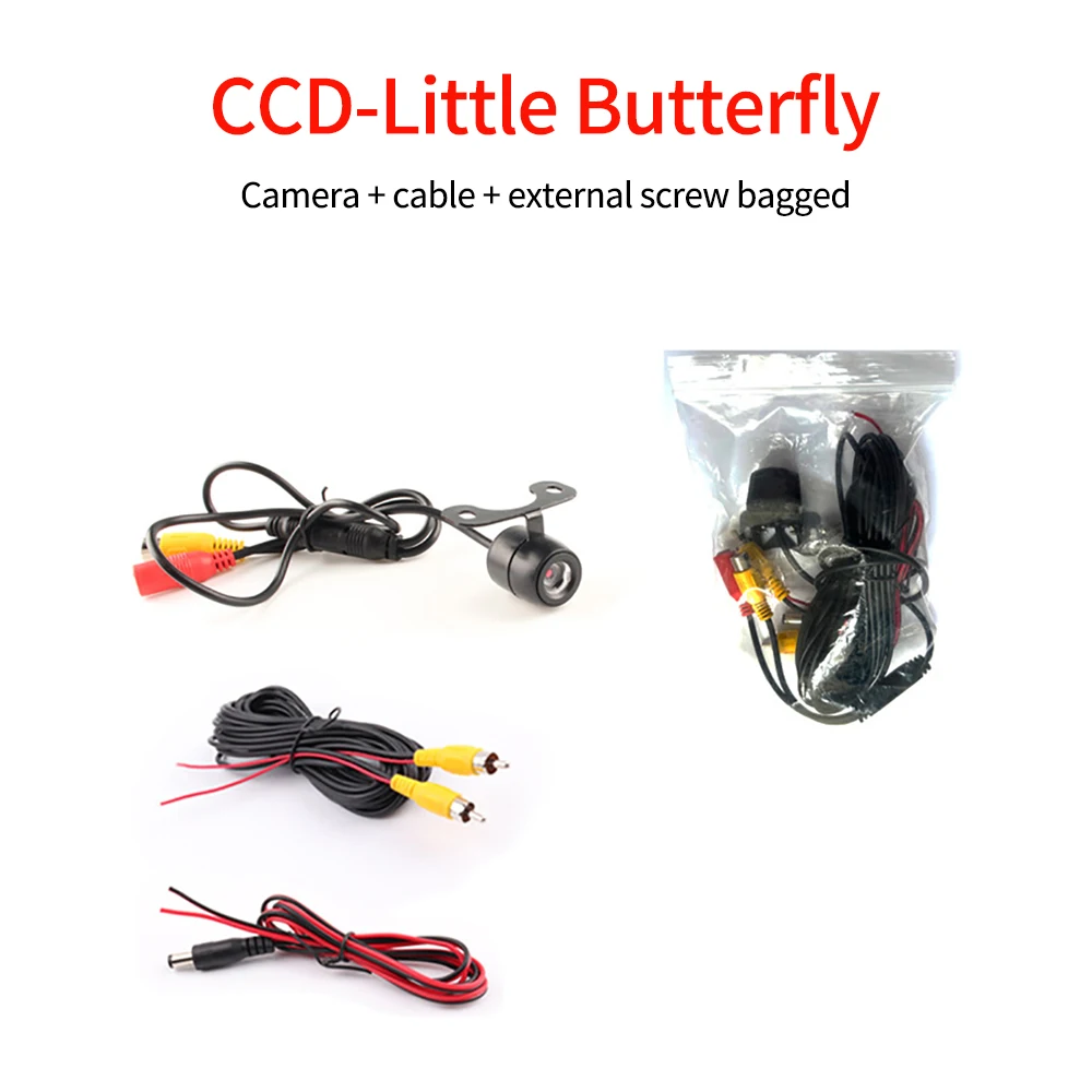 Universal Car Backup Camera Wide Angle Flush Mount Reverse Rear View Camera 8 LED Night Waterproof CCD Reversing Aid