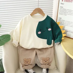 Spring Fall Child Baby Boys Clothes Sets Children's Suit Kids Long-sleeved Cartoon Cotton Sweatshirt Pants Fall Clothing Outfit