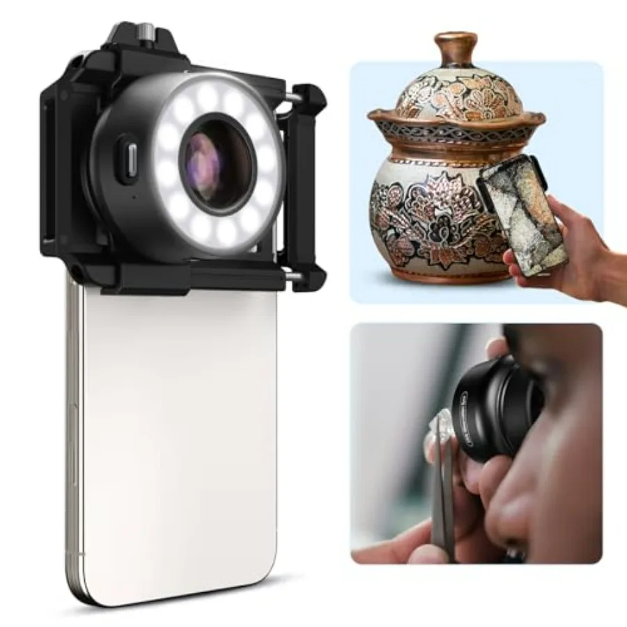 

Portable Mini Pocket Microscope with LED Light for Gems Jewelry Coins 120X Magnification Jewelers Loupe with Eyecup Universal C
