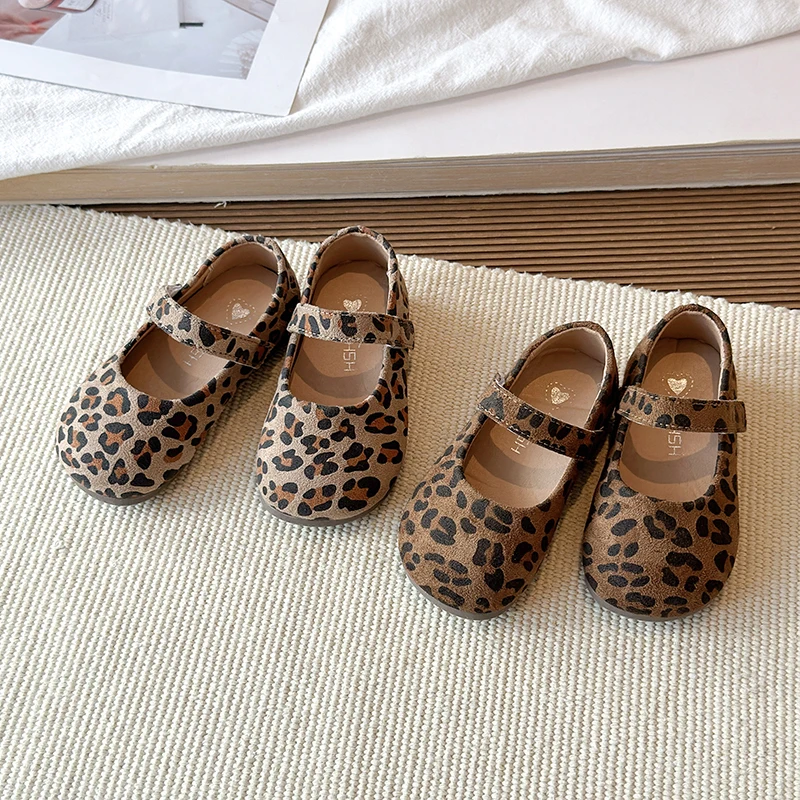 Spring Autumn Baby Girls Shoes Children Leopard Print Princess Shoes Comfortable Non-slip Soft Sole Kids Toddler Shoes