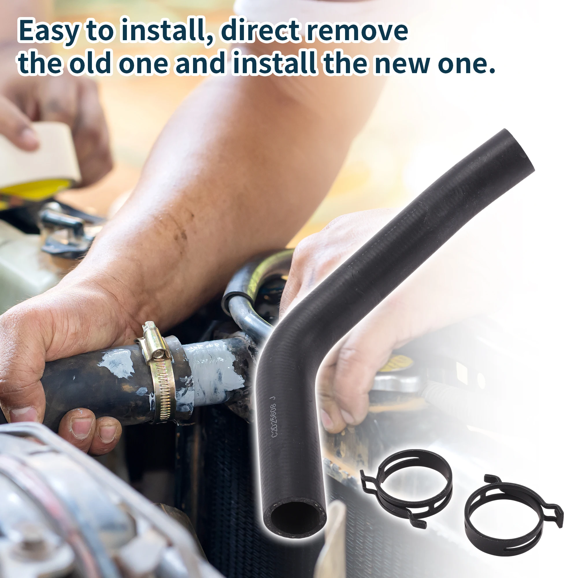 Motoforti خرطوم المبرد سخان خرطوم رقم C2D25608 لجاكوار XF 2013-15 أنبوب تبريد سائل مطاطي أسود 1 قطعة #6