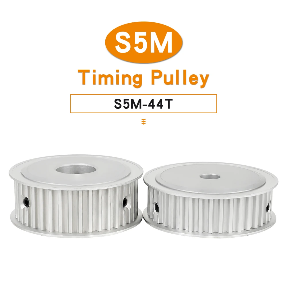 S5M44T Timing Pulley Circular Tooth 11/17/22/27mm Width Alloy Pulley 44 Teeth Bore 12/14/15/16/17/19/20mm S5M Synchronous Belt