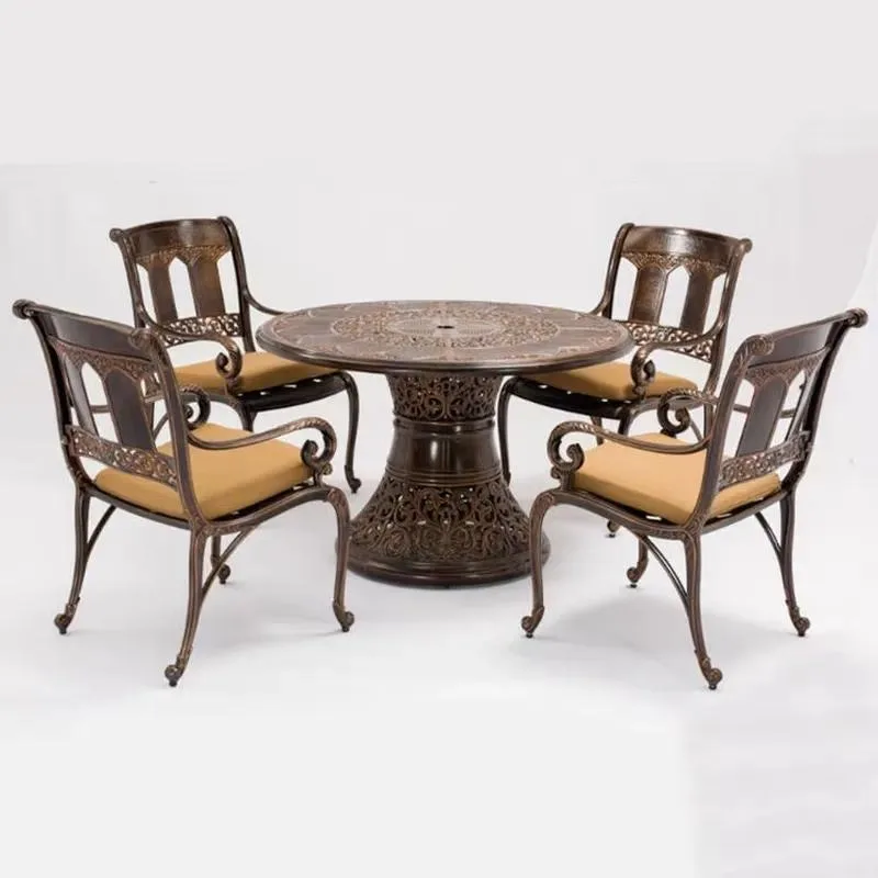 for Aluminum Metal Bistro Furniture Set, Terrace Chair Set, Furniture, Cast Antique Outdoor Garden Terrace Table