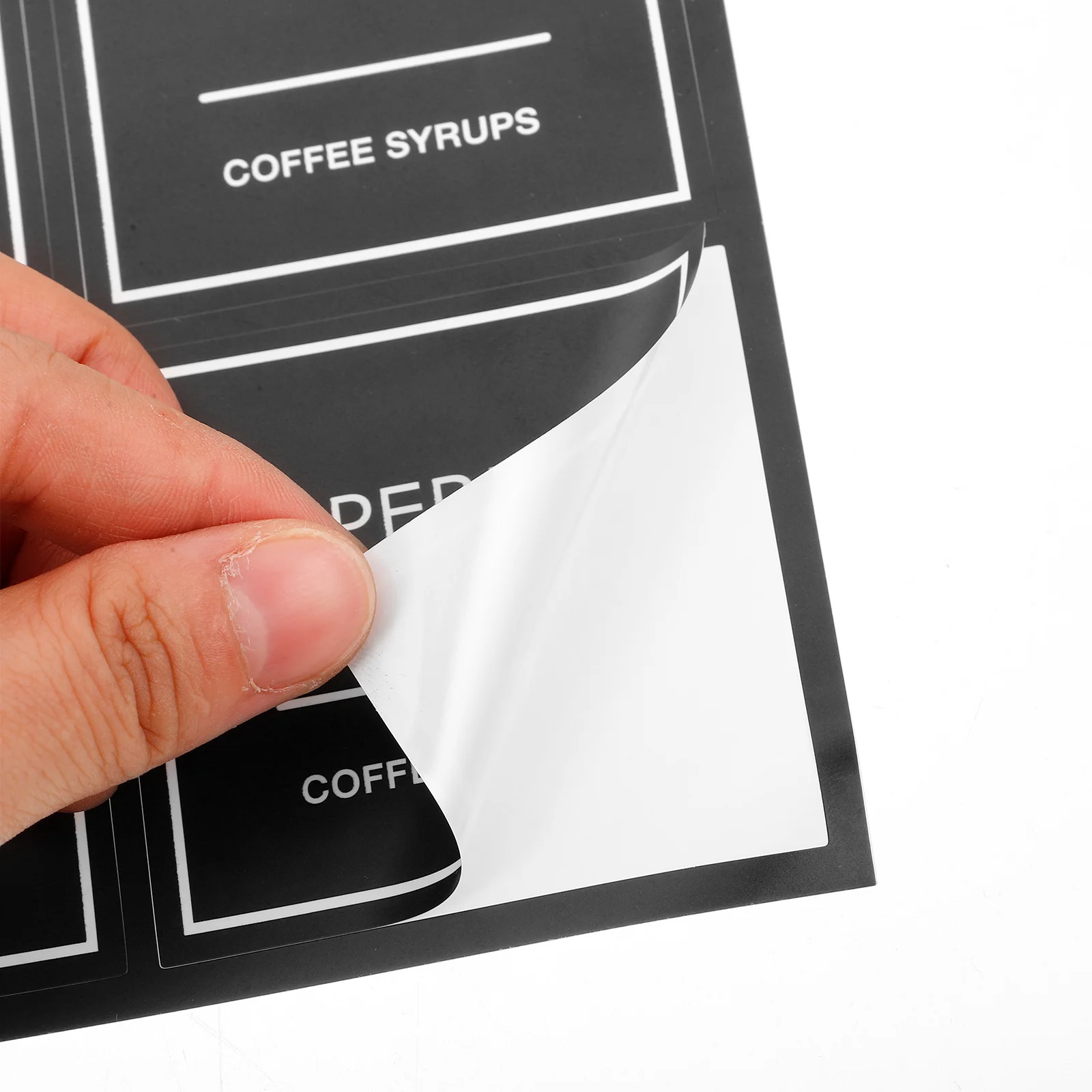 3 Sheets Coffee Syrup Labels Waterproof PVC Stickers for Coffee Bottles Jars Reusable Kitchen Organization Syrup Labels