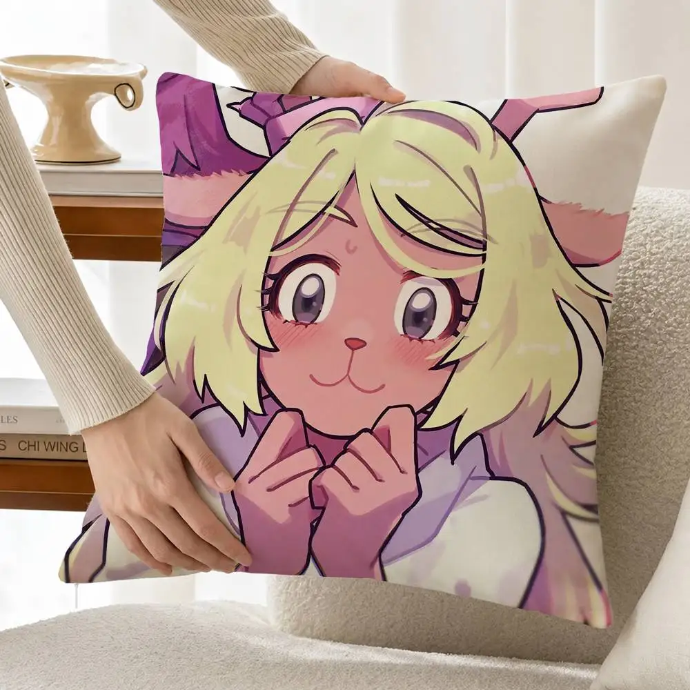 Cute N-Noelle H-Holiday GAME D-Deltarune Customizable Square Cushion Cover Double Sided Print Pillow Case