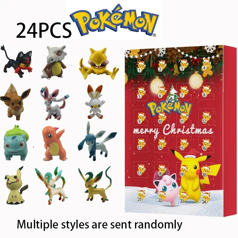 

24pcs/set Pokemon Toys Pikachu Anime Figures Gengar Eevee Boxed Dolls Toys Cute Action Figure Model Children Toys Birthday Gifts