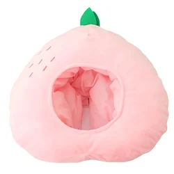 Funny Party Hats Peach Hats Stuffed Headwear Cap Novelty Plush Hat Fruit Headdress for Carnival Party Dress Accessories