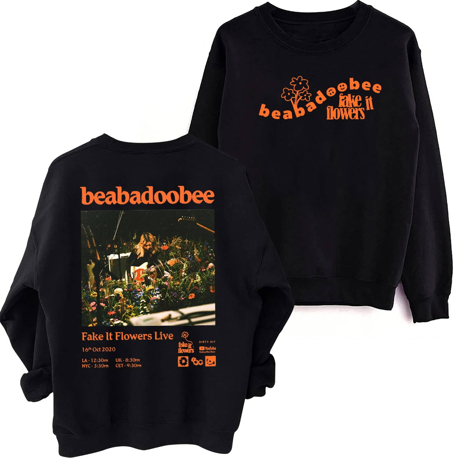 

Beabadoobee Fake It Flowers Sweatshirt Beabadoobee Merch Beabadoobee Music Album Sweatshirt Unisex Pullover Tops