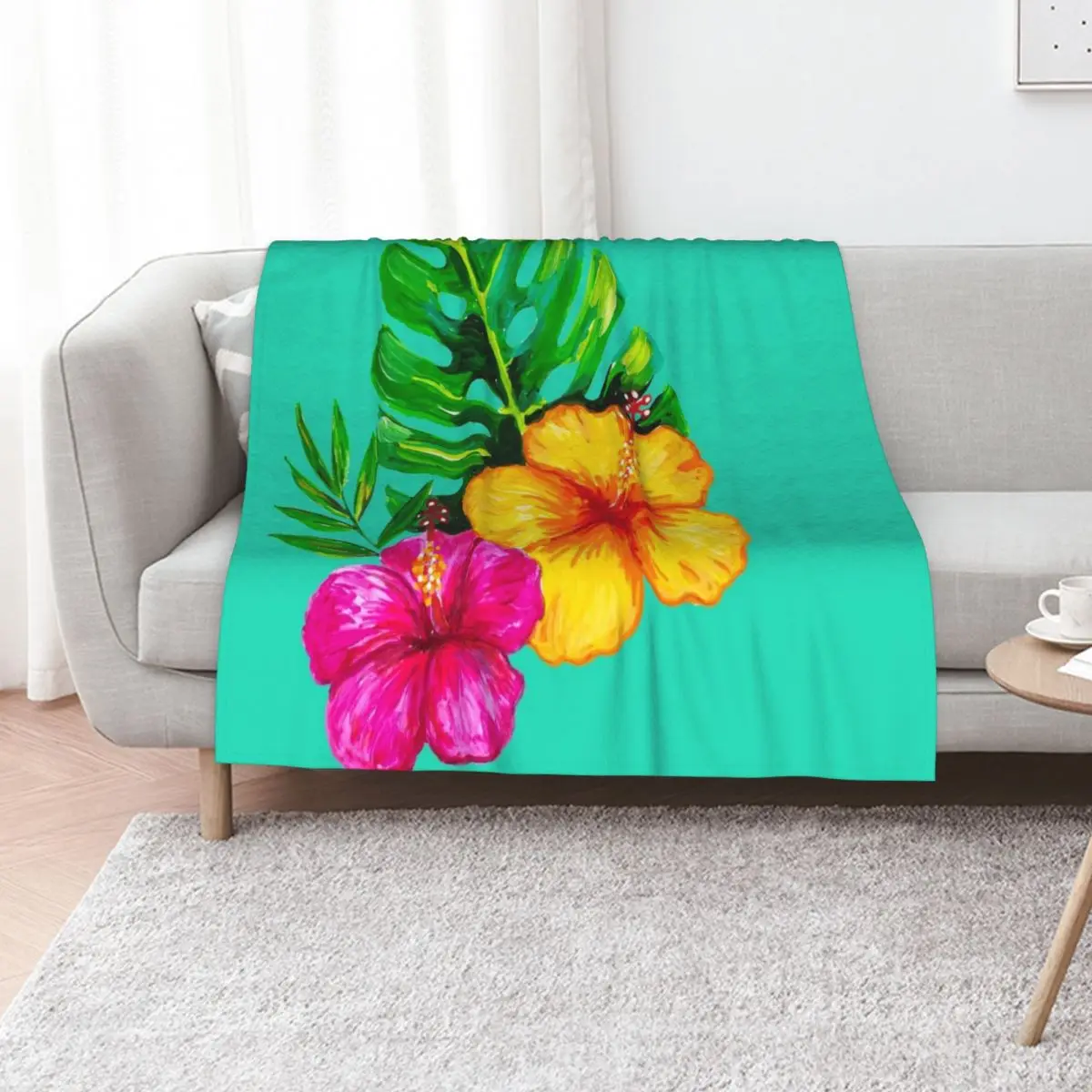 Natural Wonders - The Hibiscus Throw Blanket warm for winter Weighted Thin Luxury Thicken Blankets For Baby Kid'S Blankets