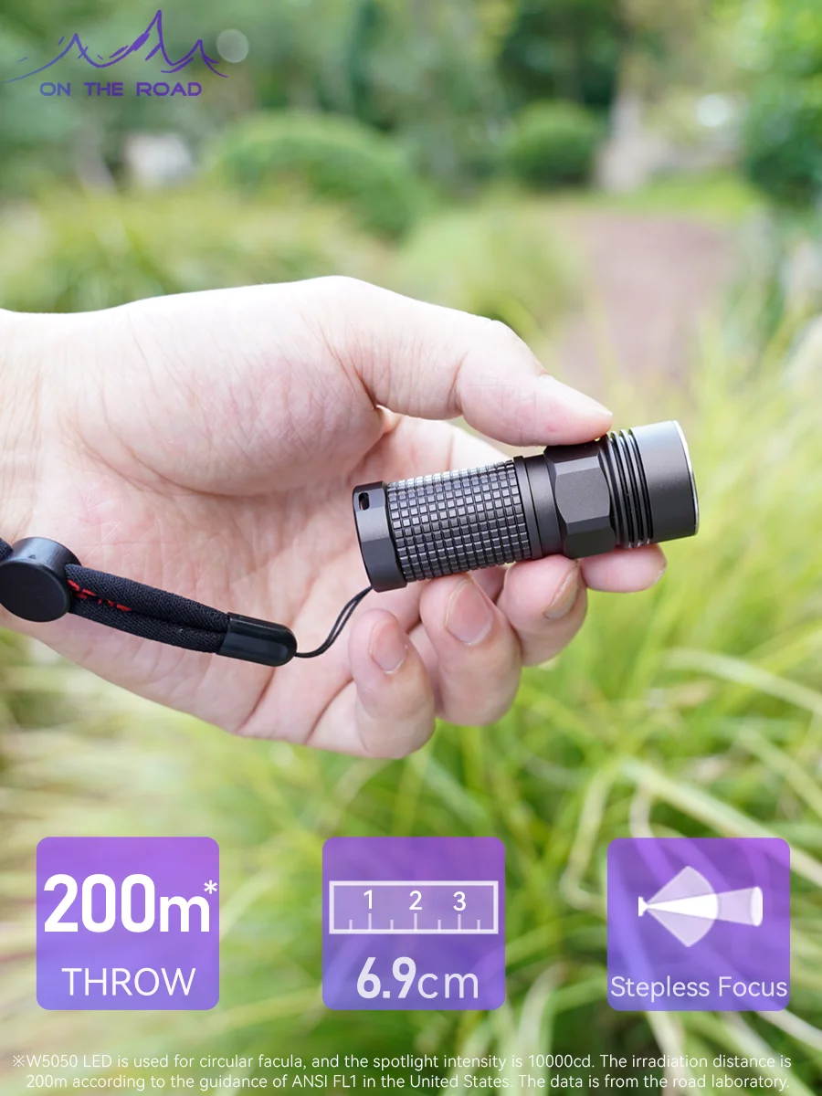 

ON THE ROAD i3 Zoom Flashlight LED Flashlight Focusing Torch Rechargeable Flashlight keychain UltraBright Portable mini zoom