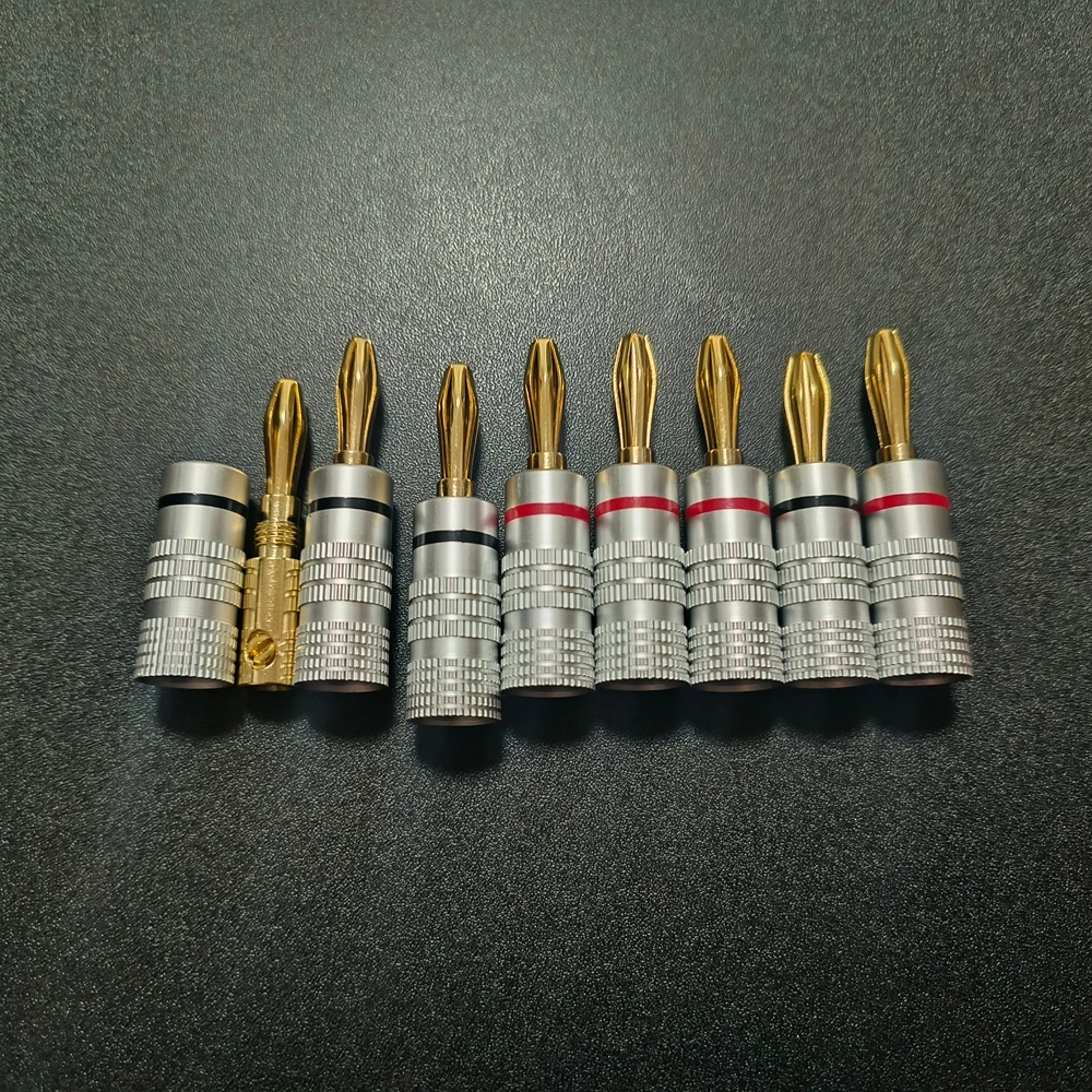 8 Stück 4 mm Lautsprecherkabel-Bananenstecker, korrosionsbeständige, vergoldete Lautsprecher-Bananenstecker, HIFI-Audio-Lautsprecherkabel-Anschlüsse – Detail 2