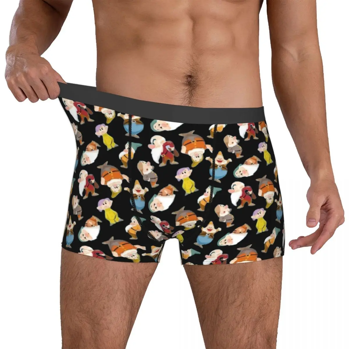 Custom Funny Seven Dwarfs Boxers Shorts Panties Male Underpants Stretch Sneezy Sleepy Briefs Underwear
