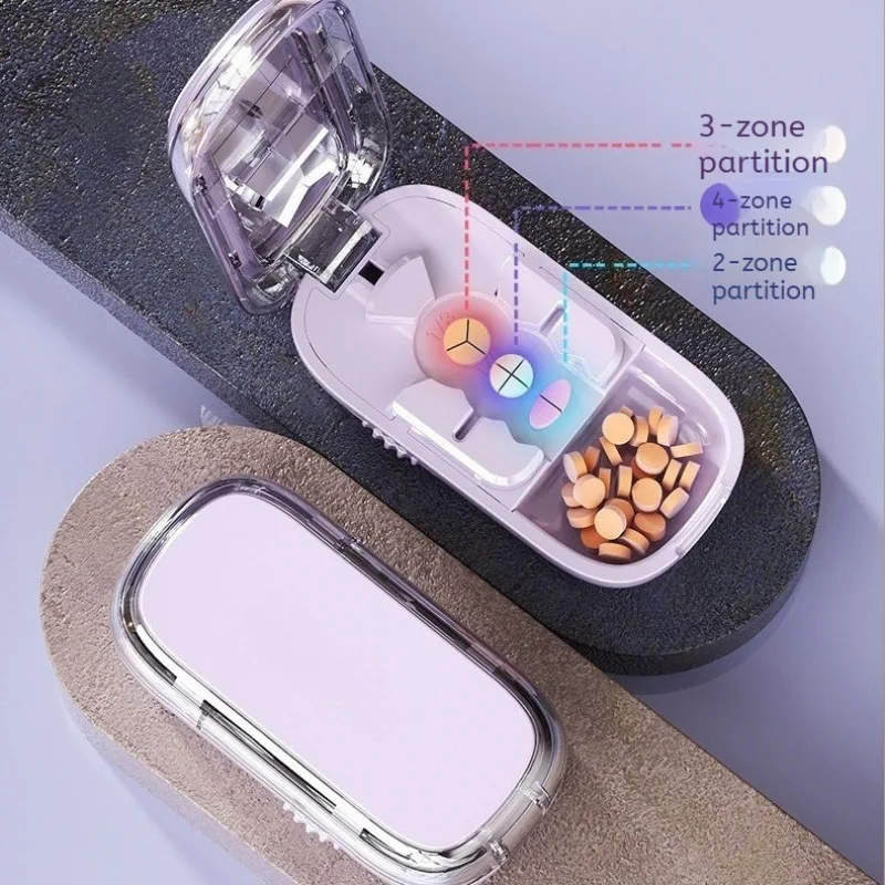 1 قطعة الطب اللوحي القاطع صندوق تخزين حبوب منع الحمل متعدد الوظائف الغبار برهان حبة صندوق المحمولة اللوحي تقسيم حبوب الفاصل