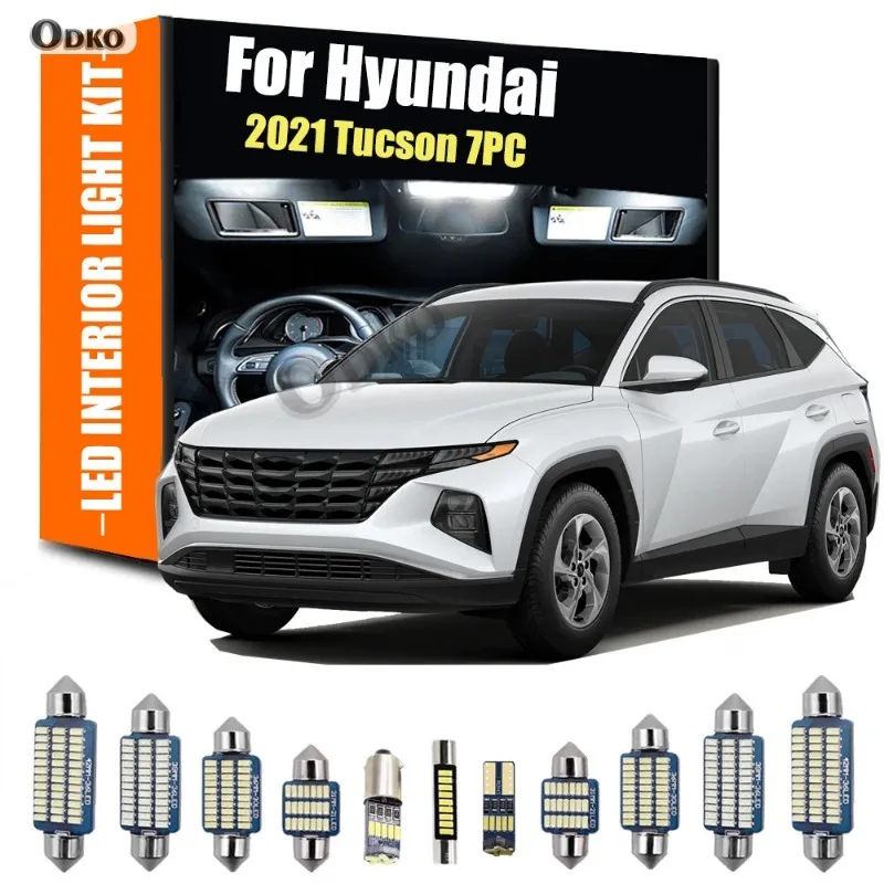 

For Hyundai 2021 Tucson 7Pcs Indoor Lamp LED Bulb Interior Light Kit Automobiles, Parts & Accessories Signal Lamp