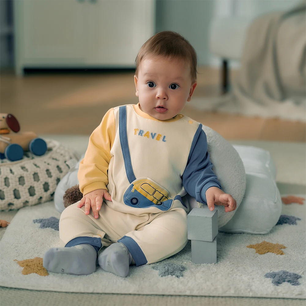 Dave Bella Boys Jumpsuit Romper 3-24 Monthes Kids Newborn Long Sleeve Autumn Spring Bodysuits New Baby Clothes DB3253486