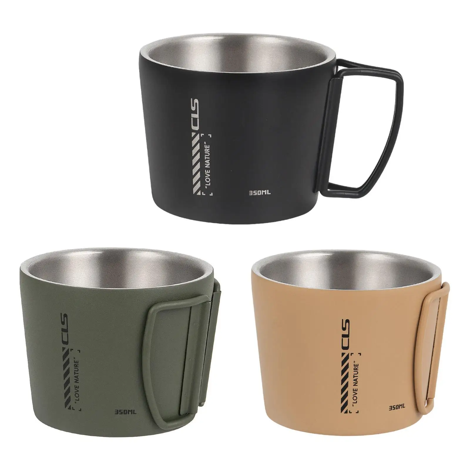 

Camping Mug Portable Hunting Outdoor Hiking Travel Mug Backpacking Fishing Reusable Climbing Drinkware Metal Picnic Coffee Cup