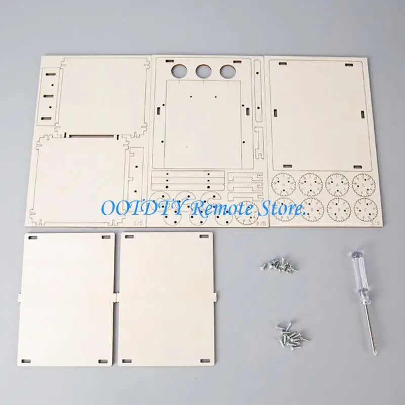 Interactive Code Wheel Craft Set Wooden Lock Project Box with Front Opening Panel, DIY Assembly Activity for Classroom