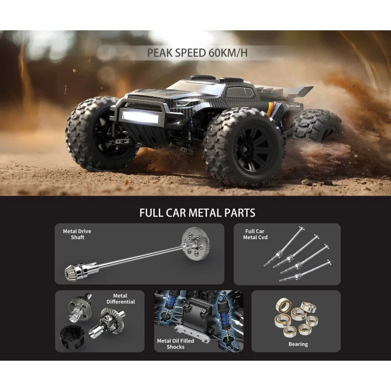 

MJX12212 Масштаб 1:12 Бесщеточный двигатель 4WD RC Car 2.4G Высокоскоростной внедорожник с дистанционным управлением для взрослых и хоббистов
