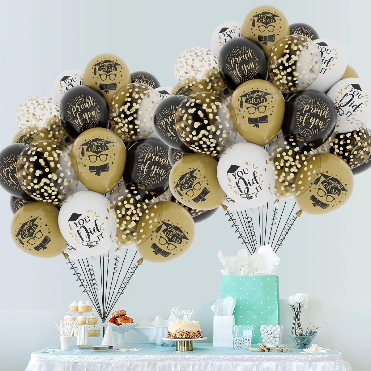 Graduation Decoration 2025 Congratulation Balloons Latex Balloon with Confetti Graduation Party Decoration Class of 2025 Gifts